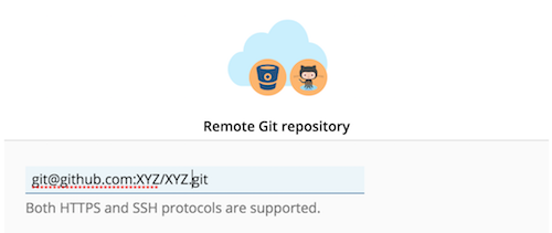Screenshot of Git repo entry box in Plesk