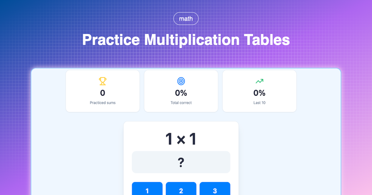 Vibe coding a Smart Multiplication Table Trainer
